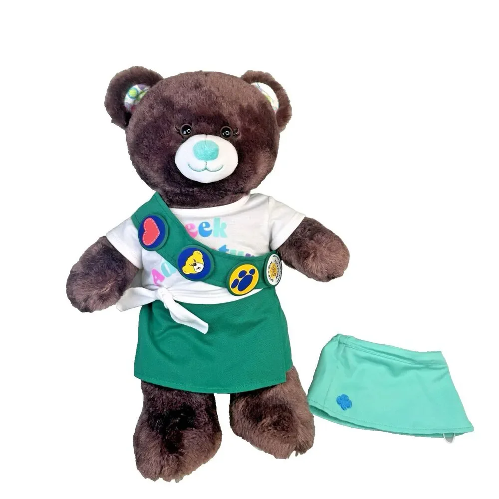 Build A Bear Girl Scout Brownie Thin Mint Sash Skort 2024 Plush EUC
